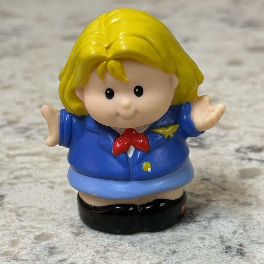 Fisher Price Little People Anita Flight Attendant Stewardess Blonde Hair 1998